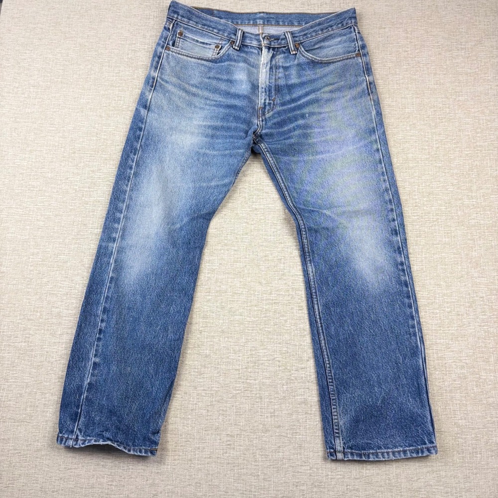 Vintage Levis 505 Mens 34x29 Light Distress Jeans Thigh Faded Denim